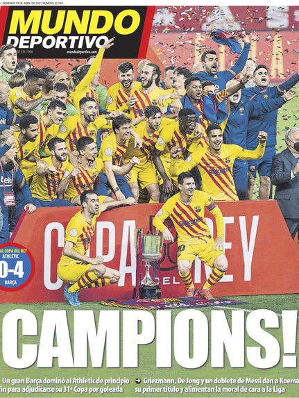 The press highlight Barça's Copa del Rey win