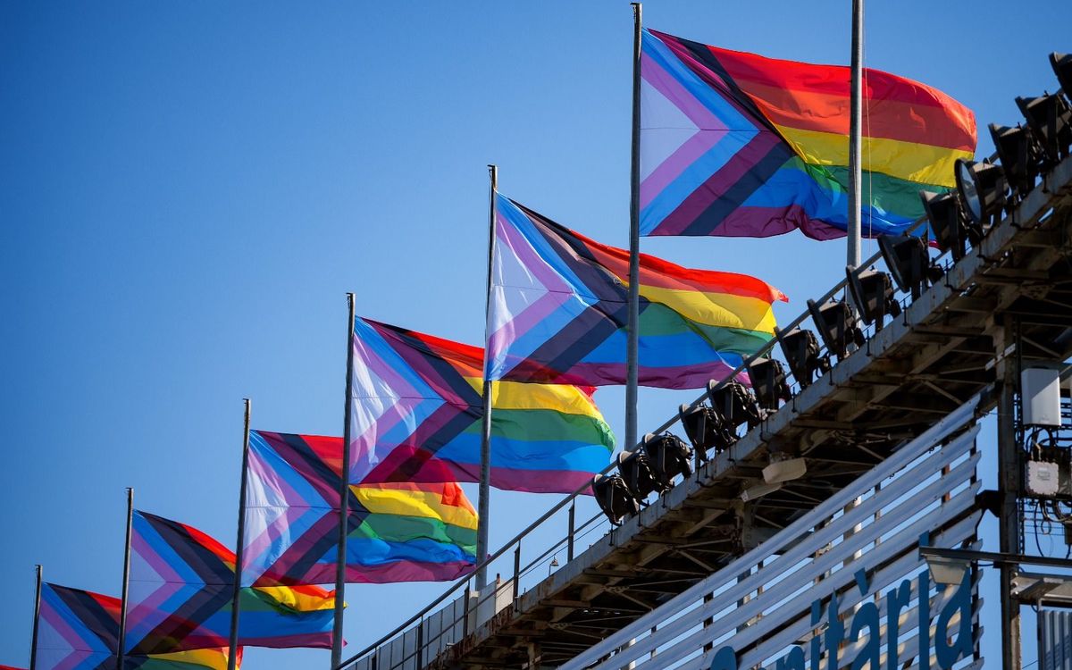 FC Barcelona raises rainbow flags at Camp Nou in recognition of LGTBI Pride