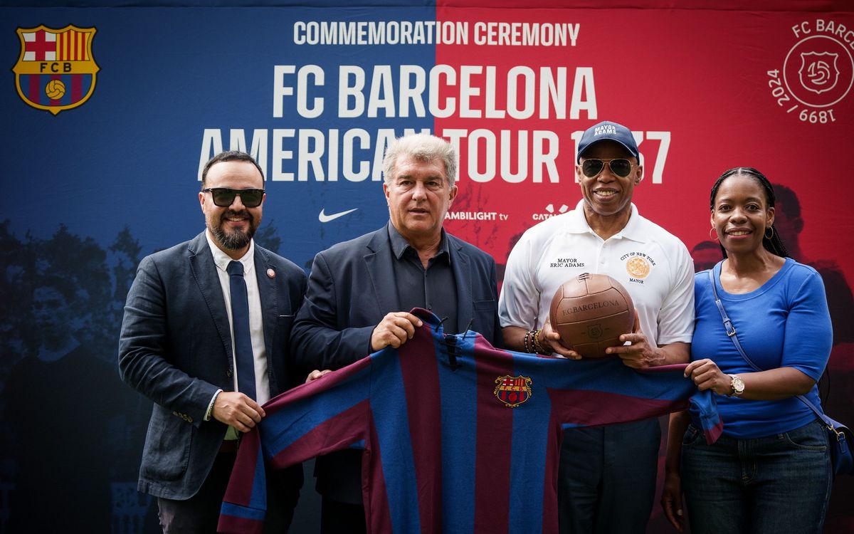 La ciudad de Nueva York y el FC Barcelona honran al equipo del Club que en 1937 jugó los primeros partidos de exhibición en Estados Unidos en Brooklyn