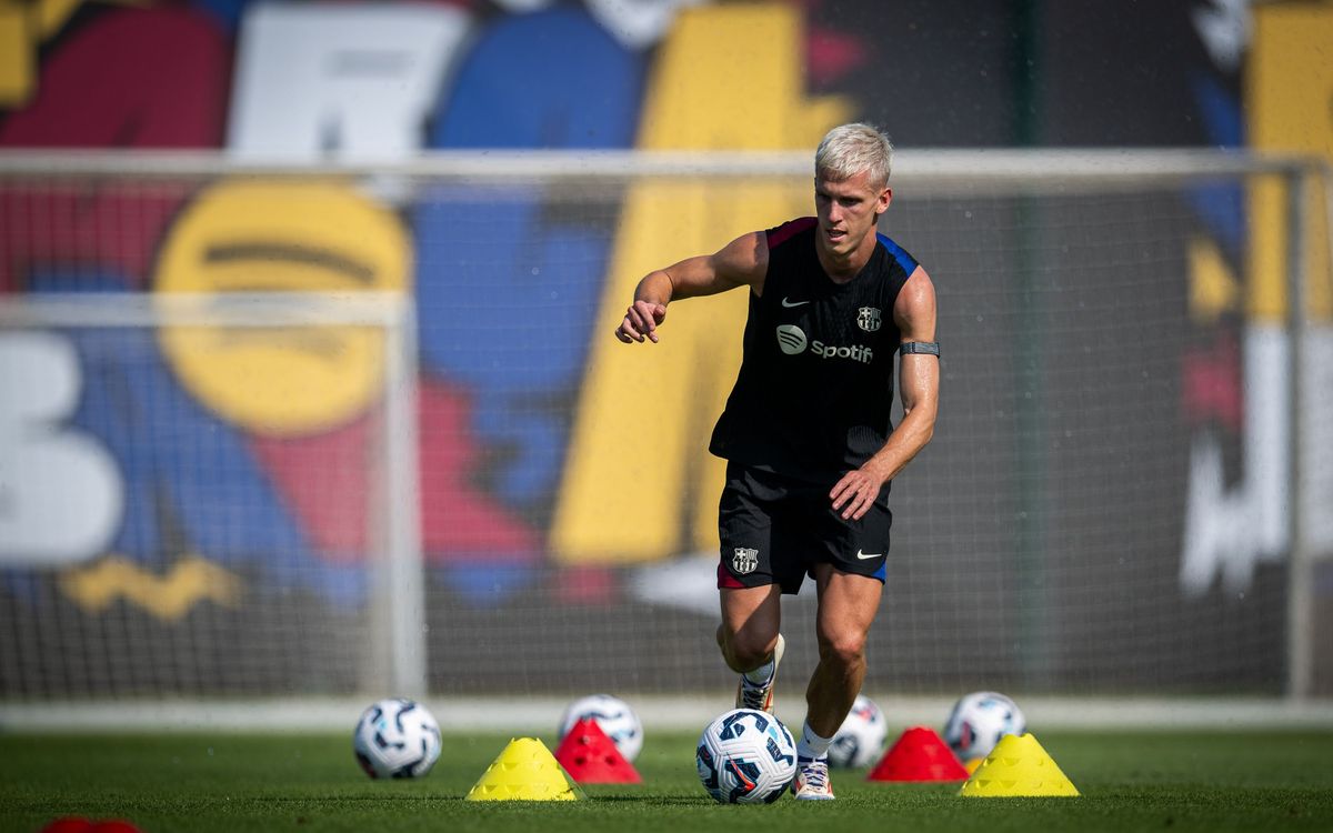 Dani Olmo joins first training session