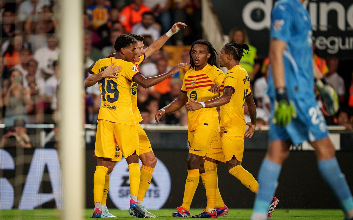 València - Barça: La primera de Flick, amb el segell de Lewy (1-2)