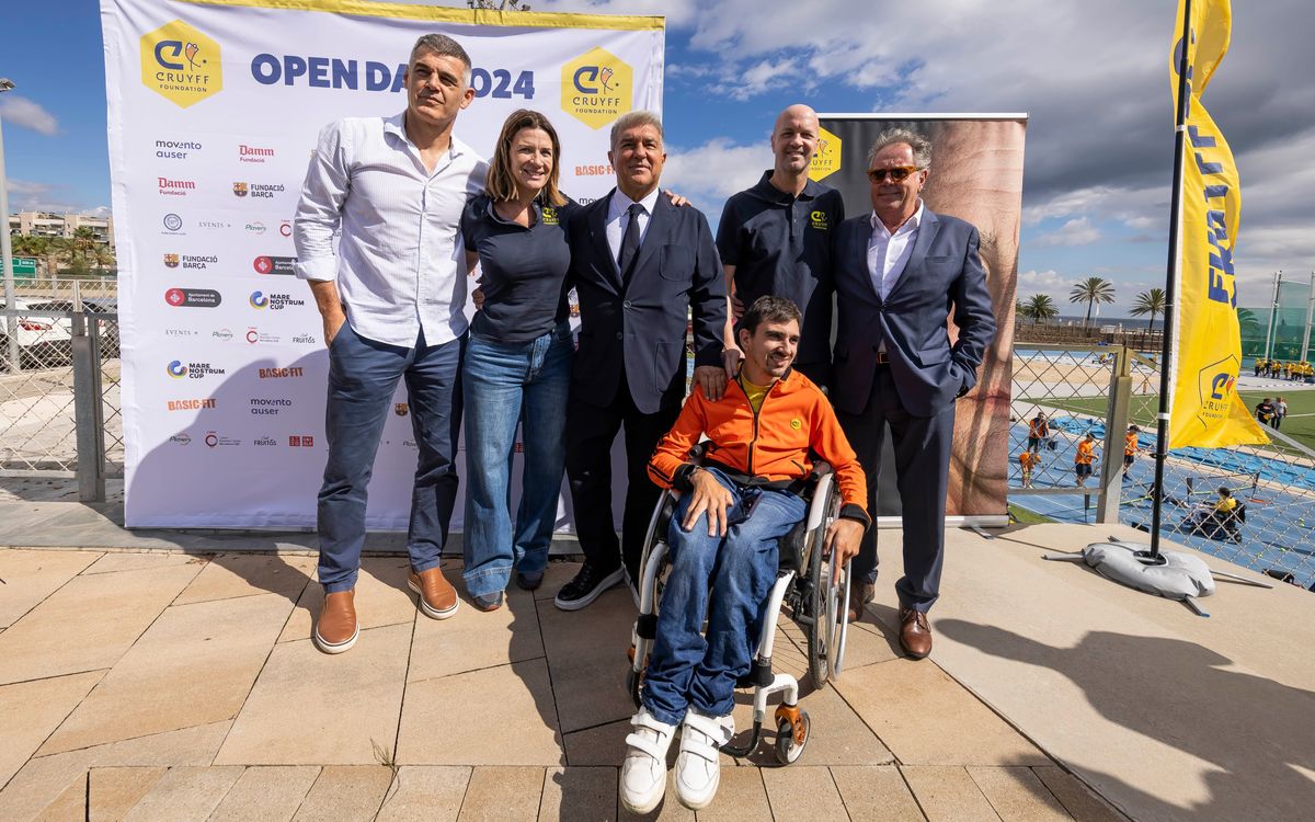 Joan Laporta participa en el Open Day de la Fundación Cruyff