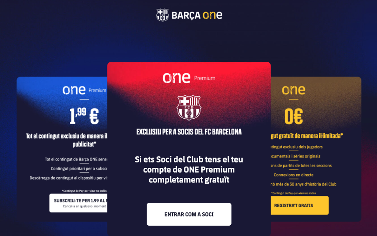 accés barça one 2 CAT