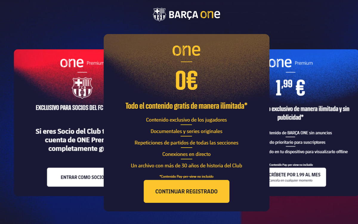 accés barça one 2 ESP