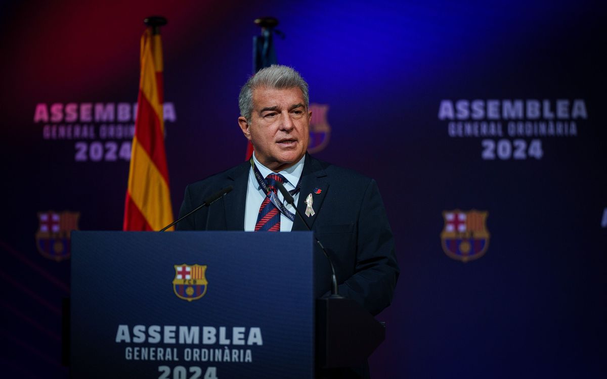 Joan Laporta: “La Junta Directiva i qui us parla ens sentim més forts, més convençuts i més determinats que mai a culminar la recuperació del Club en tots els seus àmbits”