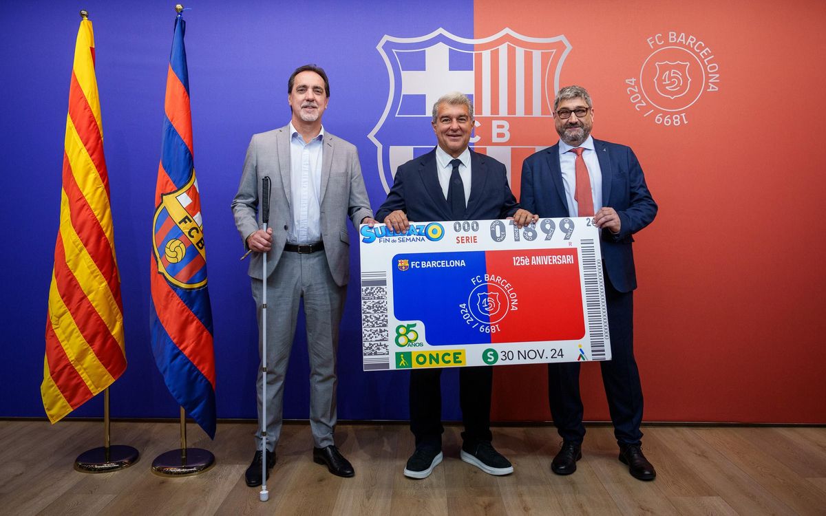 FC Barcelona and ONCE present lottery ticket to commemorate 125th anniversary