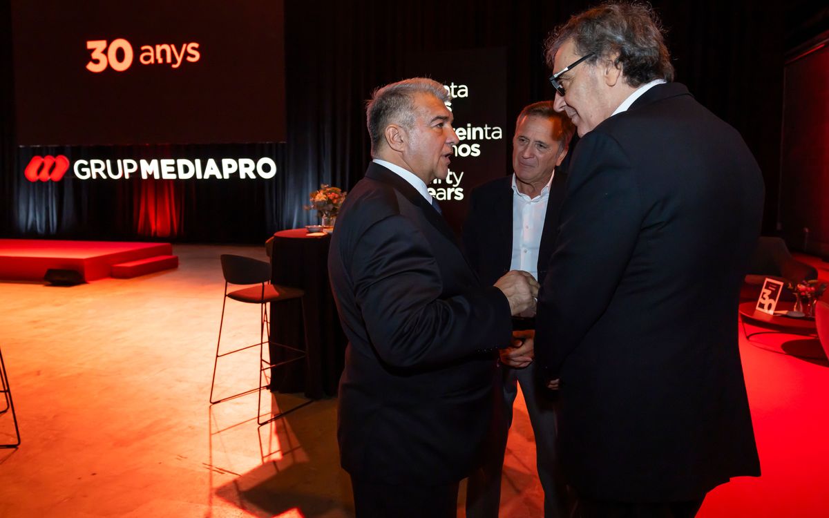 El presidente Laporta, en la fiesta del 30 aniversario de Mediapro