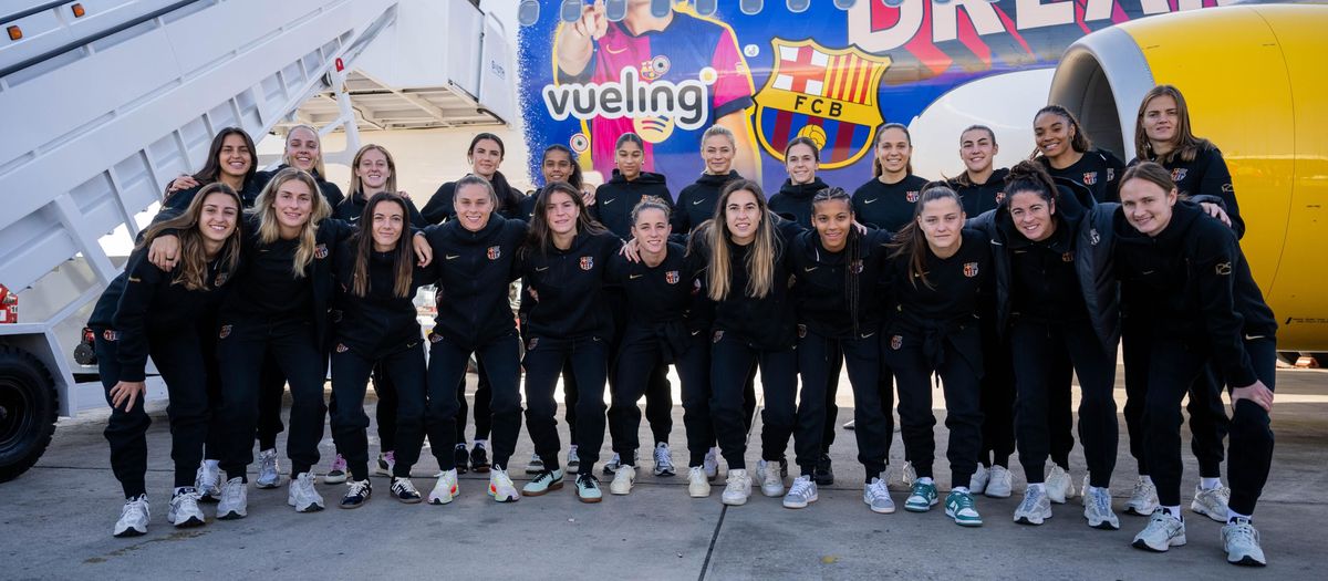 El Barça Femenino despega hacia Madrid con el nuevo avión de Vueling