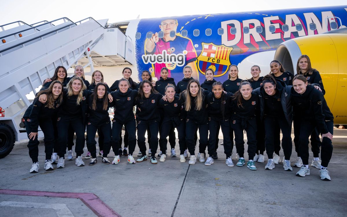 El Barça Femení s’enlaira cap a Madrid amb el nou avió de Vueling