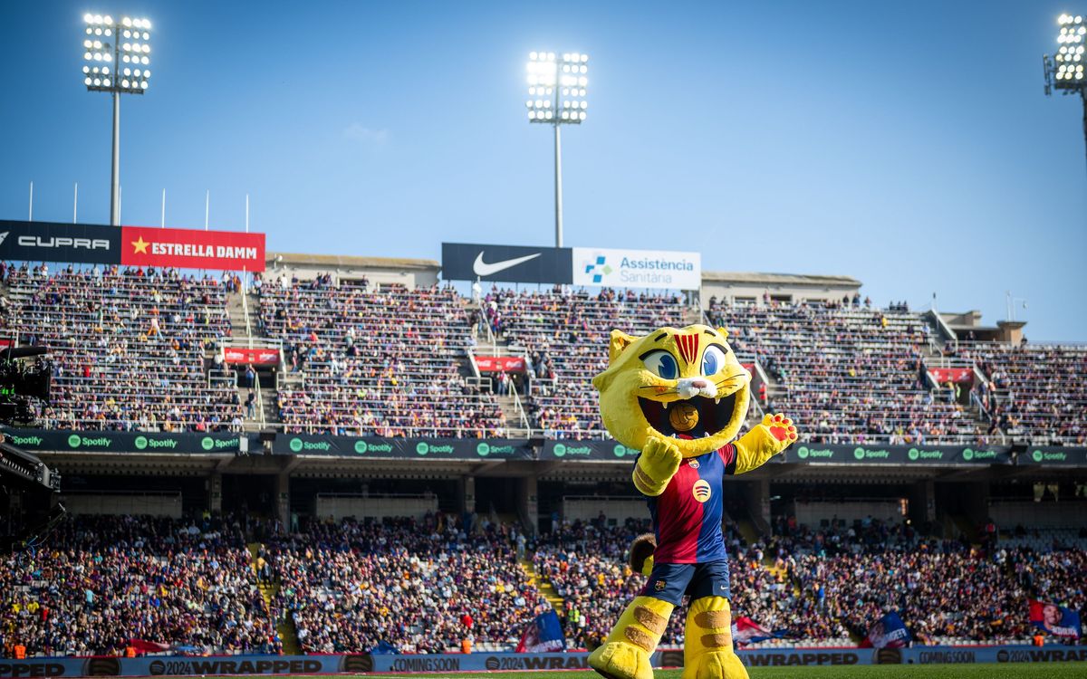 La mascota CAT debuta a l'Estadi Olímpic