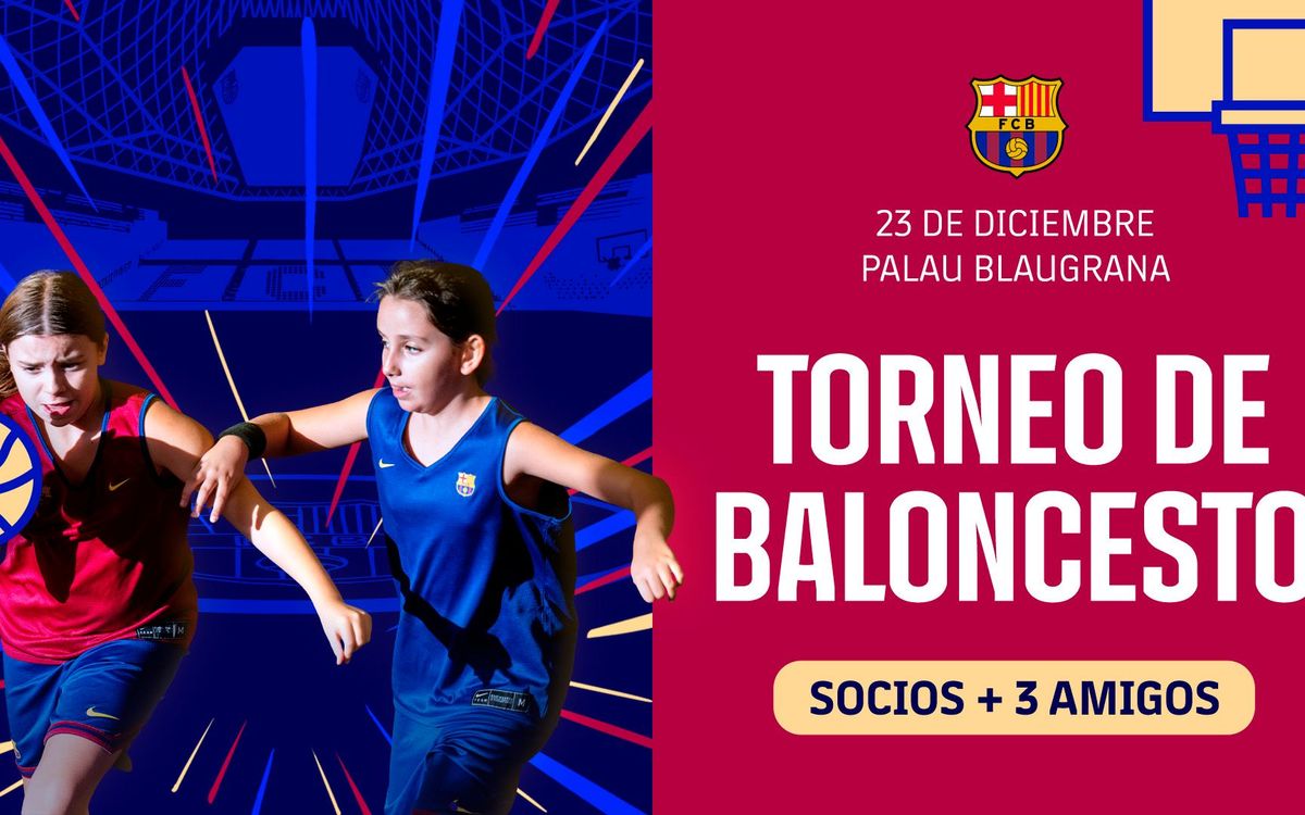 Torneo de baloncesto para niños y niñas en el Palau Blaugrana