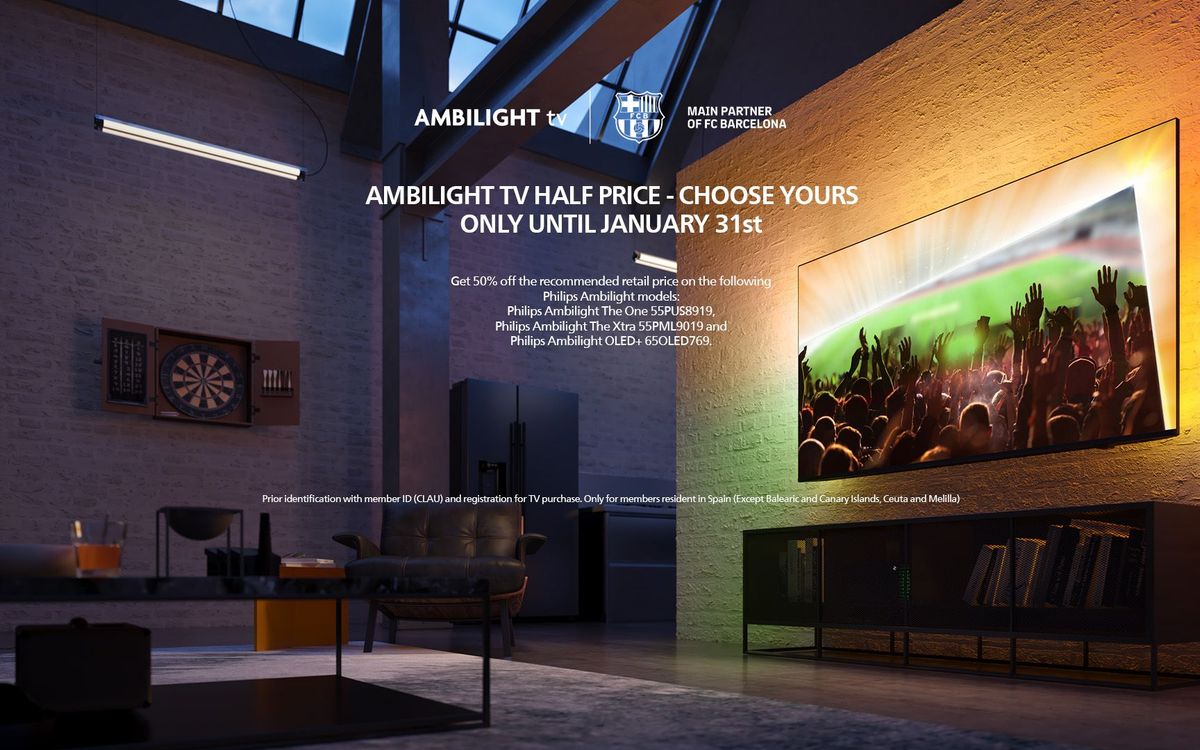 Exclusive Ambilight TV promotion 50% off for FC Barcelona members