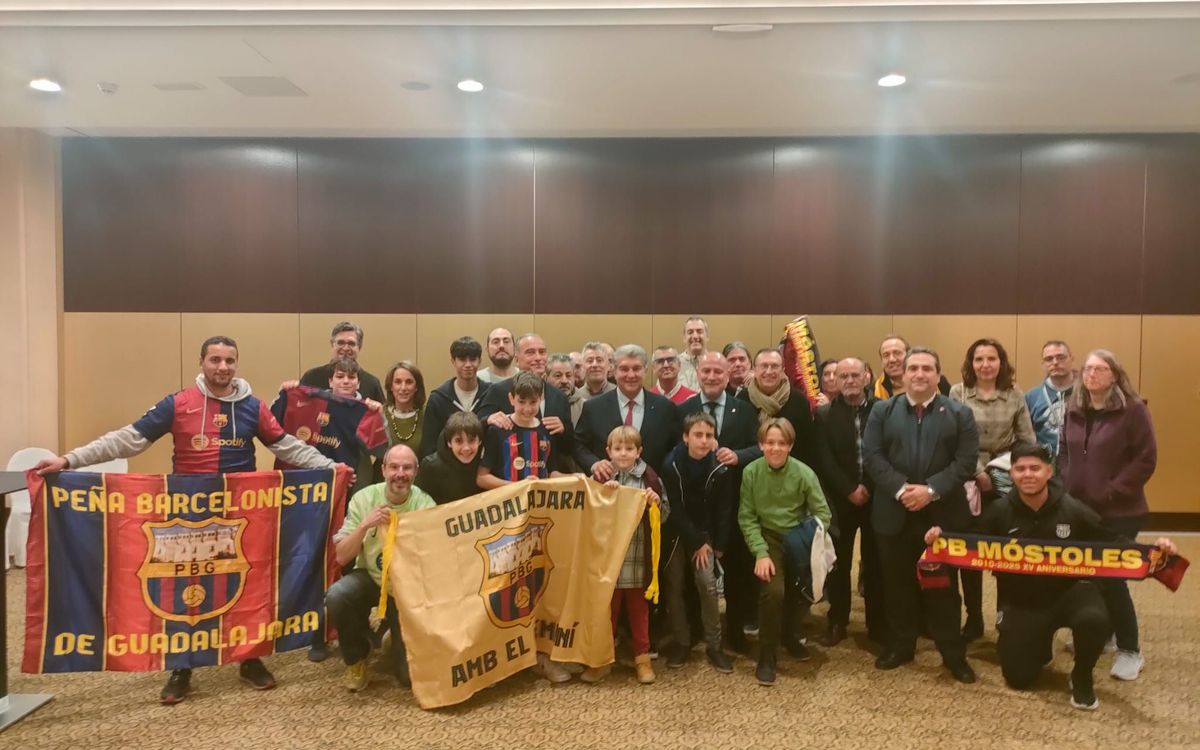 Joan Laporta meets the penyes in Madrid