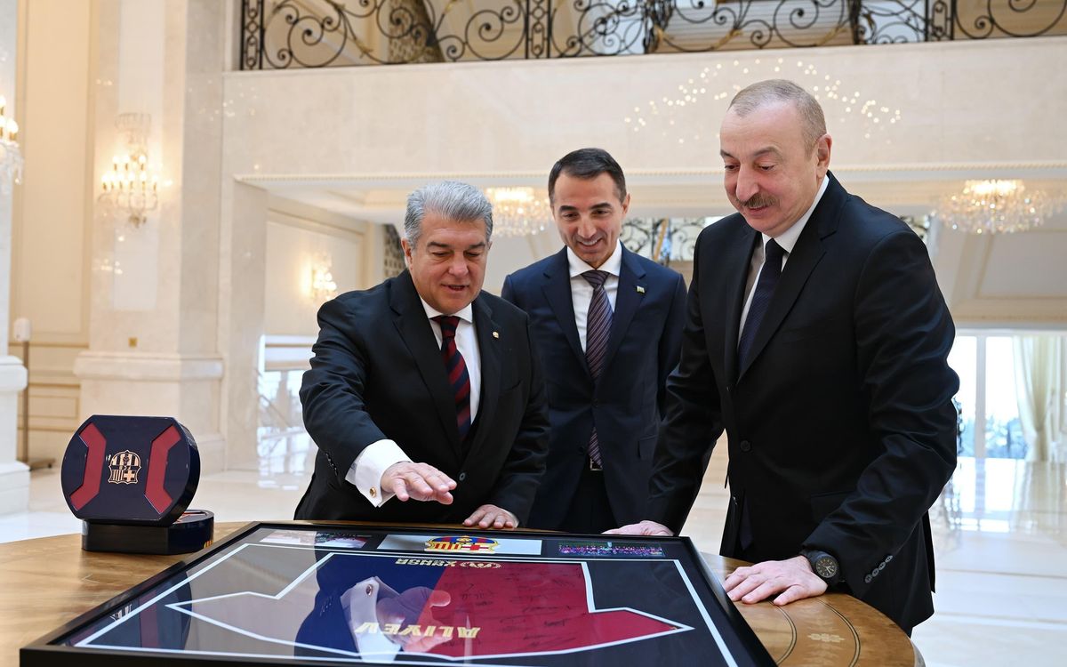 President Joan Laporta reinforces the global strategy of the FCB Academy with his visit to Azerbaijan and advances talks for a future academy in the country