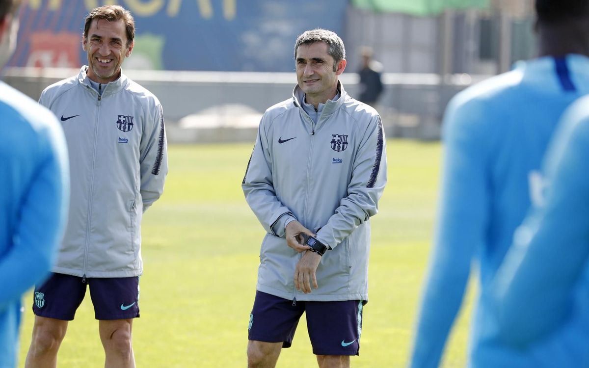 Valverde, durante un entrenamiento reciente (Foto: FCB).